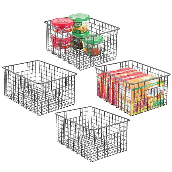 mDesign Metal Wire Food Storage Organizer Bin