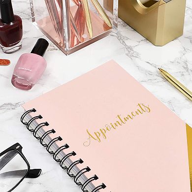 200 Page Salon Appointment Book for Stylist, Daily Planner, 2 Columns, 14 x 5 In