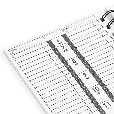 200 Page Salon Appointment Book for Stylist, Daily Planner, 2 Columns, 14 x 5 In