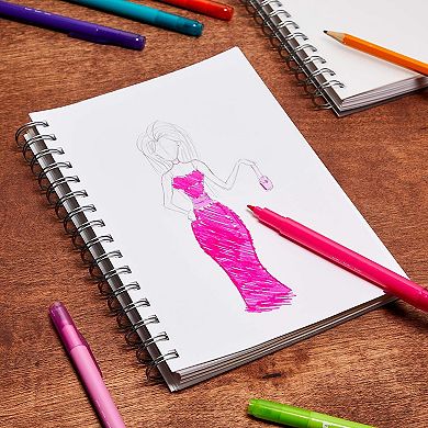 4 Pack Blank Spiral Journals 80 Unlined Sketchbooks Notebooks, 5.7 x 8.3 Inches