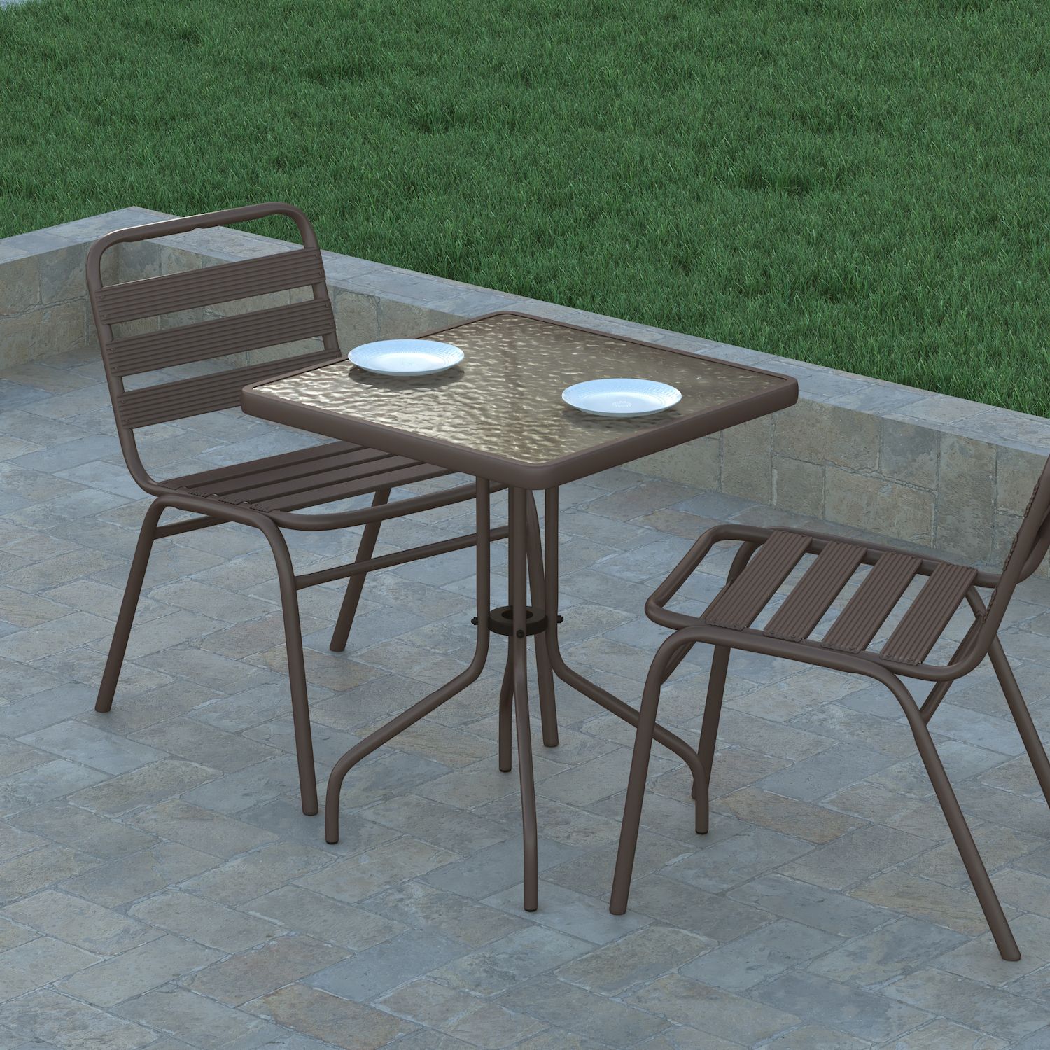 Flash Furniture Glass Emma Oliver Square Tempered Glass