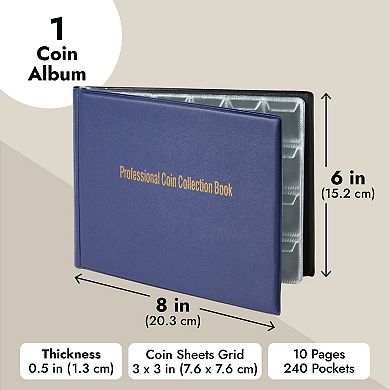 240 Pockets Coin Collection Album, Coin Holder for Collectors