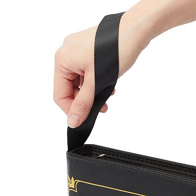 360 Card Pocket Binder with Zipper 9 Pocket Trading Card Folder Album Black/Gold