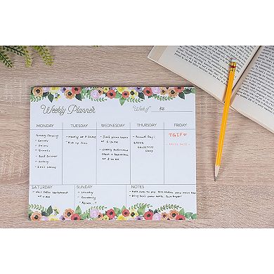 2 Pack 52 Sheets Weekly Planner To Do List Appointment Schedule, Floral Design