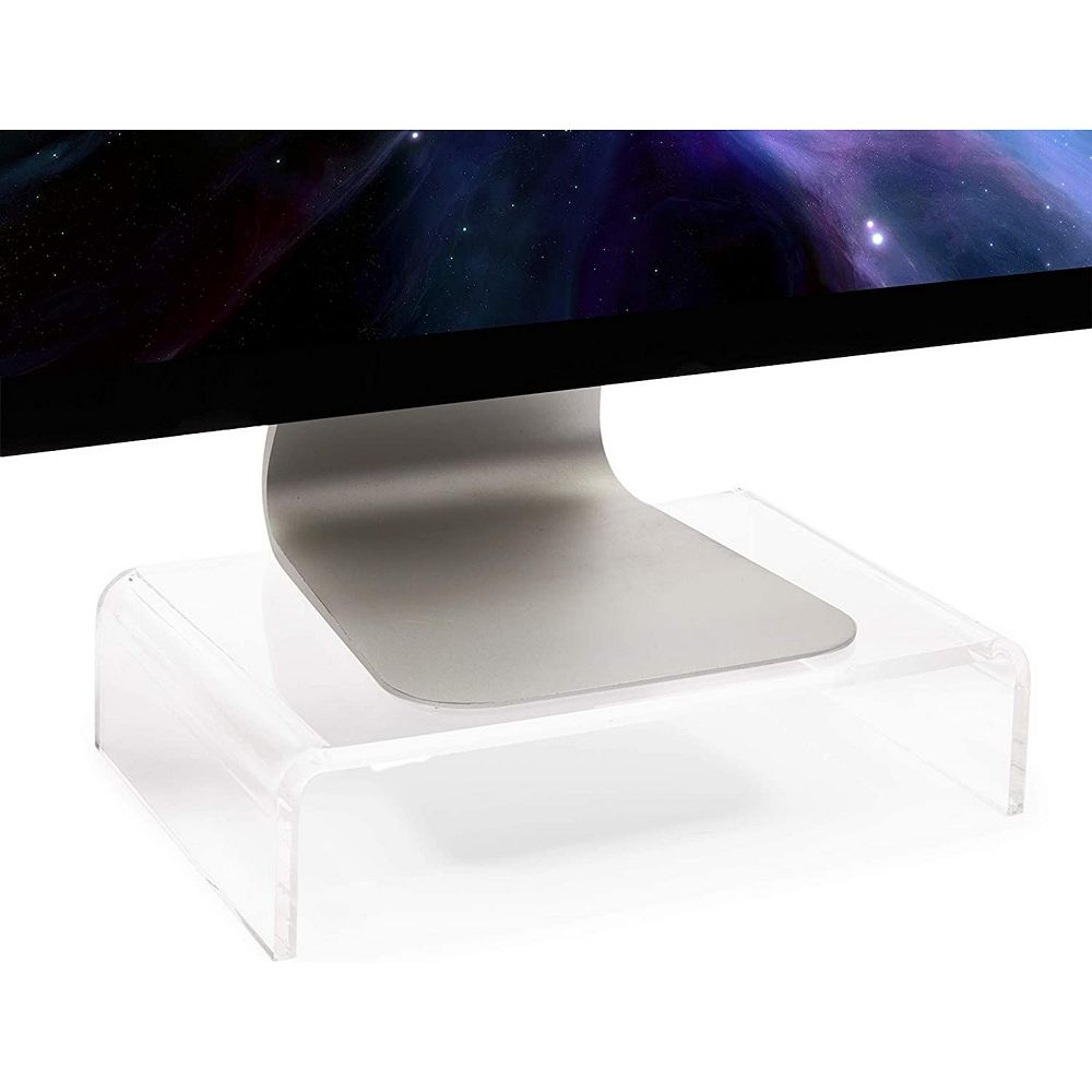 Acrylic Computer Monitor Stand, Clear Display Riser (12.1 x 8 x 3 in)