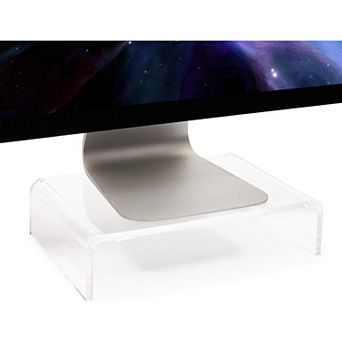 Acrylic Computer Monitor Stand, Clear Display Riser (12.1 x 8 x 3 in