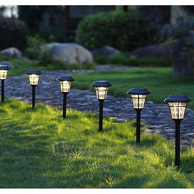 Maggift LED Solar Powered Outdoor Lights Automatic Decorative Lighting for Patio Warm 8 Pcs