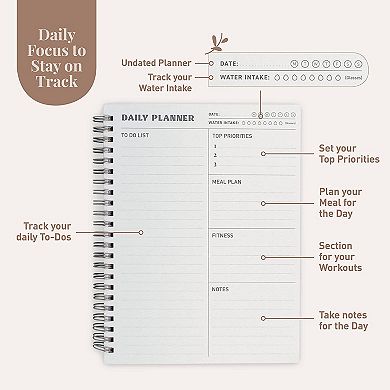 Rileys & Co Undated Planner For Women, 240 Pages To Do List Notebook (Abstract)