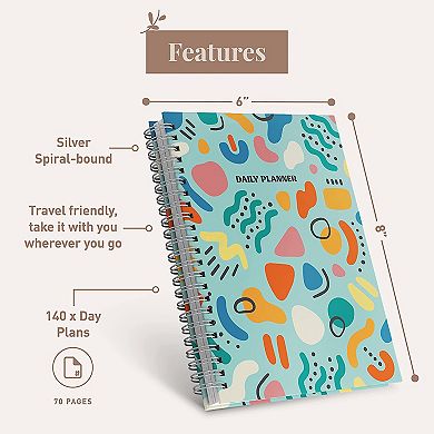 Rileys & Co Undated Planner For Women, 240 Pages To Do List Notebook (Abstract)