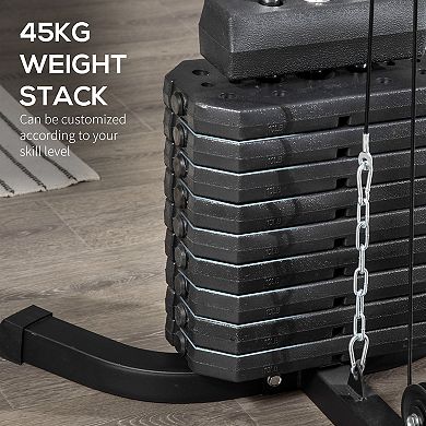 Soozier Home Gym, Multifunction Workout Station with 100Lbs Weight Stack, 200100Lbs Resistance for Full Body Strength Training Equipment