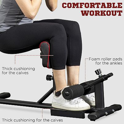 Soozier Deep Squat Machine Sissy Squat Leg Workout Equipment with Adjustable Calf Pad and Non slip