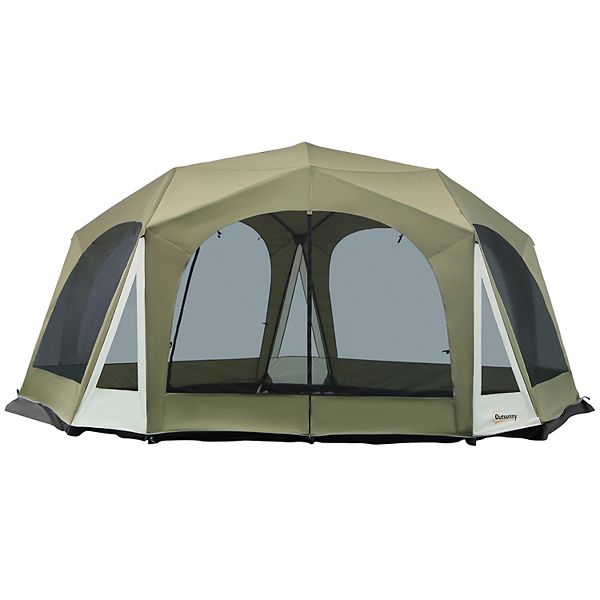 Outsunny 20 Person Camping Tent, Outdoor Tent with 2 Doors, Screen Room ...