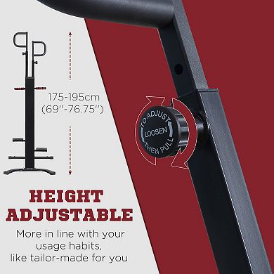 Folding Vertical Climber Height Adjustable With Lcd Monitor And Wheels