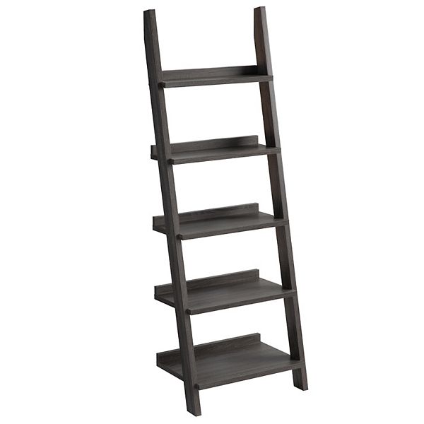 FC Design Distressed Grey Ladder Design Bookcase wiith 5 Shelves