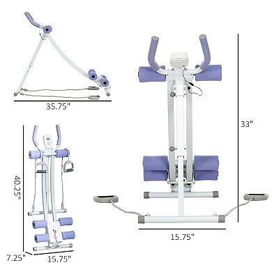 Soozier Foldable Ab Machine, Ab Workout Equipment With Resistance Bands