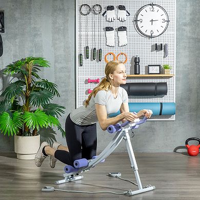 Soozier Foldable Ab Machine, Ab Workout Equipment With Resistance Bands