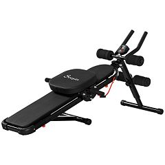 Power Rider Total Crunch Abdominal Crunch AB Workout Strength Training  Squat Exercise Machine w Hydraulic Cylinder and Monitor