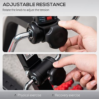 Soozier Pedal Exerciser Height-adjustable Portable Exercise Bike with LCD Display and Foot Massage Roller for Seniors, Elderly, Hand Arm Leg & Knee Rehabilitation Training