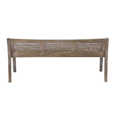 Linon Bauer Cane Inset Bench