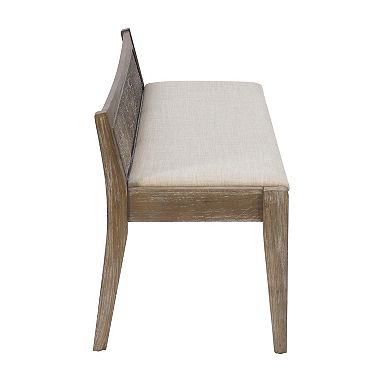 Linon Bauer Cane Inset Bench