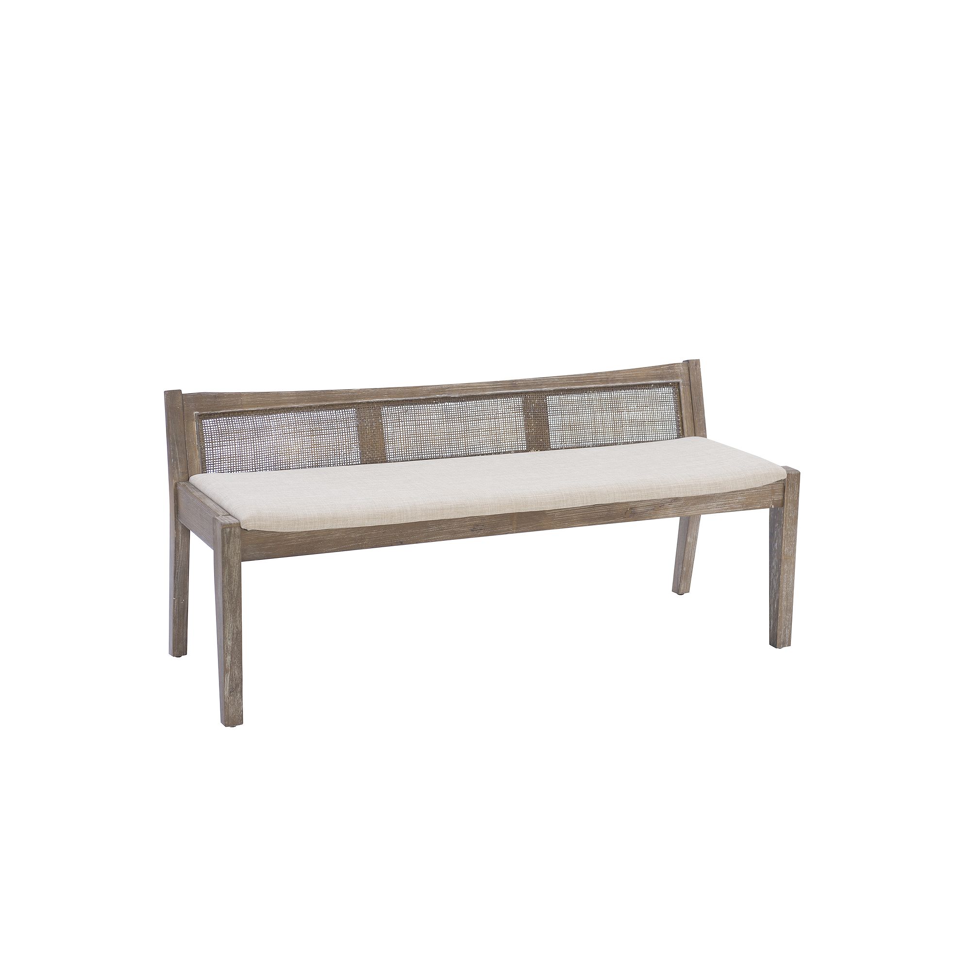Linon Bauer Cane Inset Bench, Brown