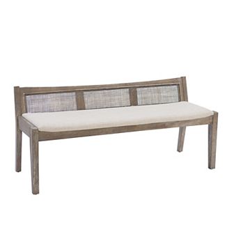 Linon Bauer Cane Inset Bench