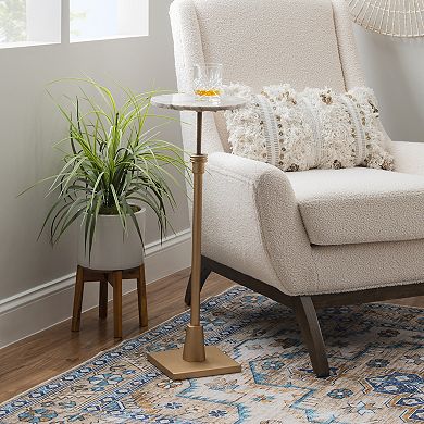 Linon Amyn Drink Table with Marble Top