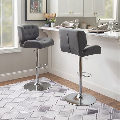 Linon Bohen ABS Adjustable Swivel Bar Stool