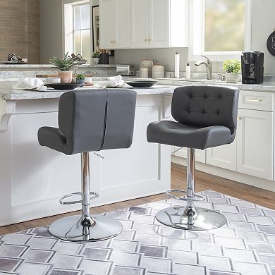 Linon Bohen ABS Adjustable Swivel Bar Stool