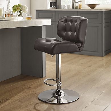 Linon Bohen ABS Adjustable Swivel Bar Stool