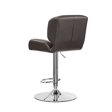 Linon Bohen ABS Adjustable Swivel Bar Stool