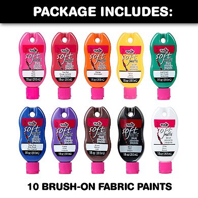 Tulip 10-Pack Brush-On Rainbow Fabric Paint