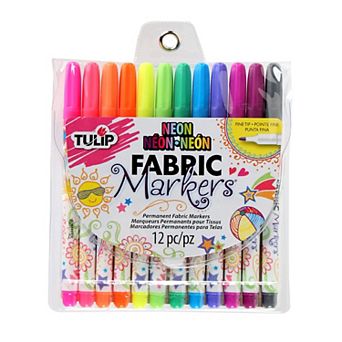 Tulip 12-Pack Fine-Tip Neon Fabric Markers