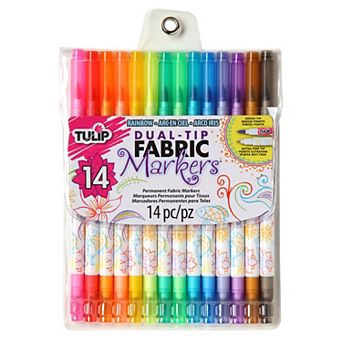 Tulip 14-Pack Dual-Tip Rainbow Fabric Markers