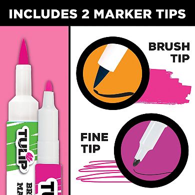 Tulip 24-Pack Fine Tip & Brush Tip Ultimate Neon Fabric Markers