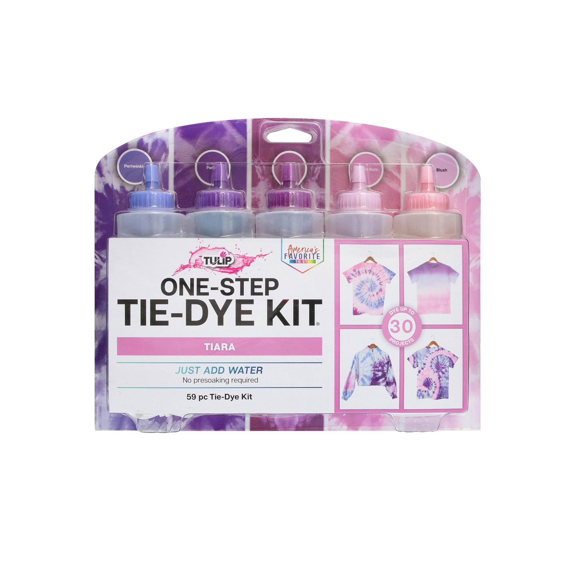 Tulip One-Step 59 Piece Tiara 5 Color Tie Dye Kit, Multi
