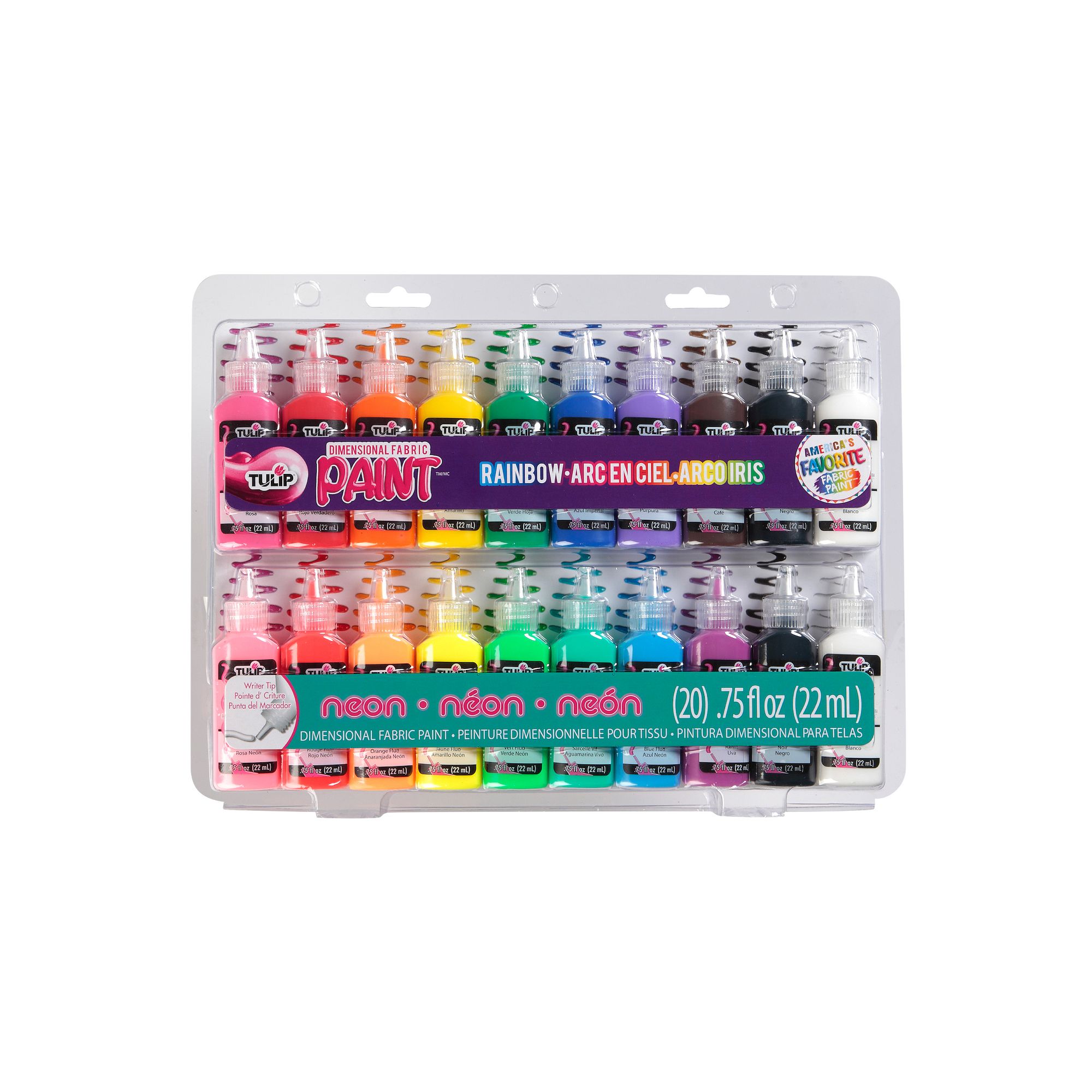 Tulip Rainbow & Neon Fabric Puff Paint, Multi