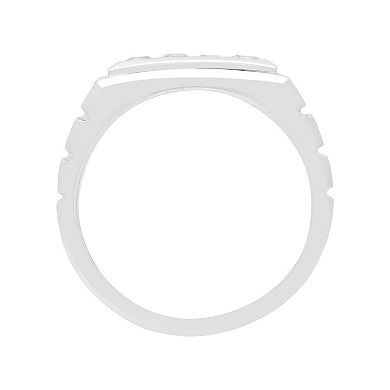 AXL Men's Sterling Silver 5/8 Carat T.W. Lab-Created White Sapphire Band