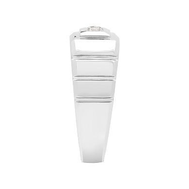 AXL Men's Sterling Silver 5/8 Carat T.W. Lab-Created White Sapphire Band