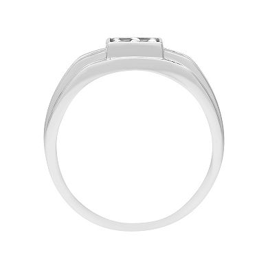 AXL Men's Sterling Silver 1 1/8 Carat T.W. Lab-Created White Sapphire Band