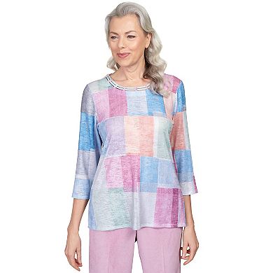 Petite Alfred Dunner Colorblock Classic Top