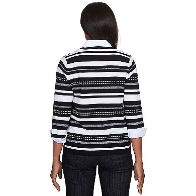 Petite Alfred Dunner Stripe Pullover Sweater Two In One