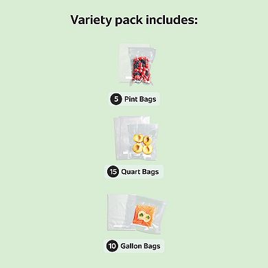 FoodSaver Vacuum Sealer Bags Variety Pack 30-Count