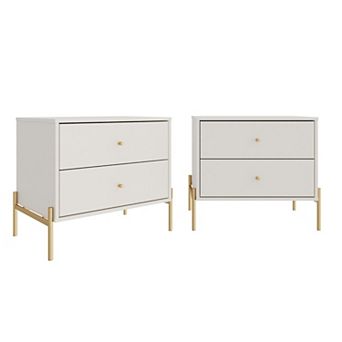 MANHATTAN COMFORT Jasper 2-Drawer Nightstand Set