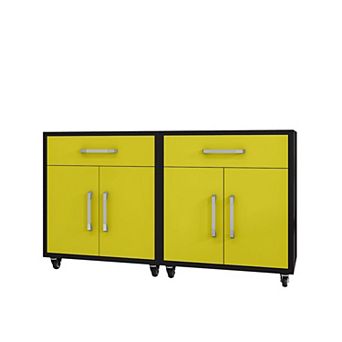 MANHATTAN COMFORT 2 pc Eiffel Mobile Garage Cabinet
