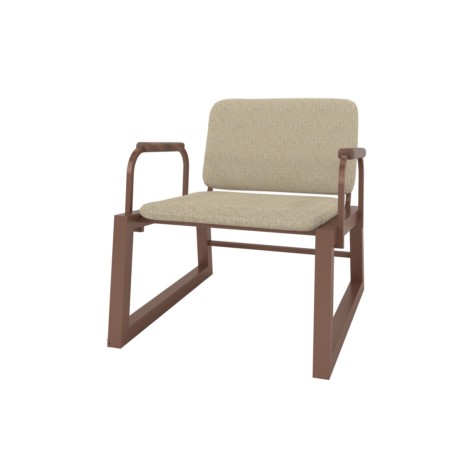 MANHATTAN COMFORT Whythe Low Accent Chair, Natural Linen Corten