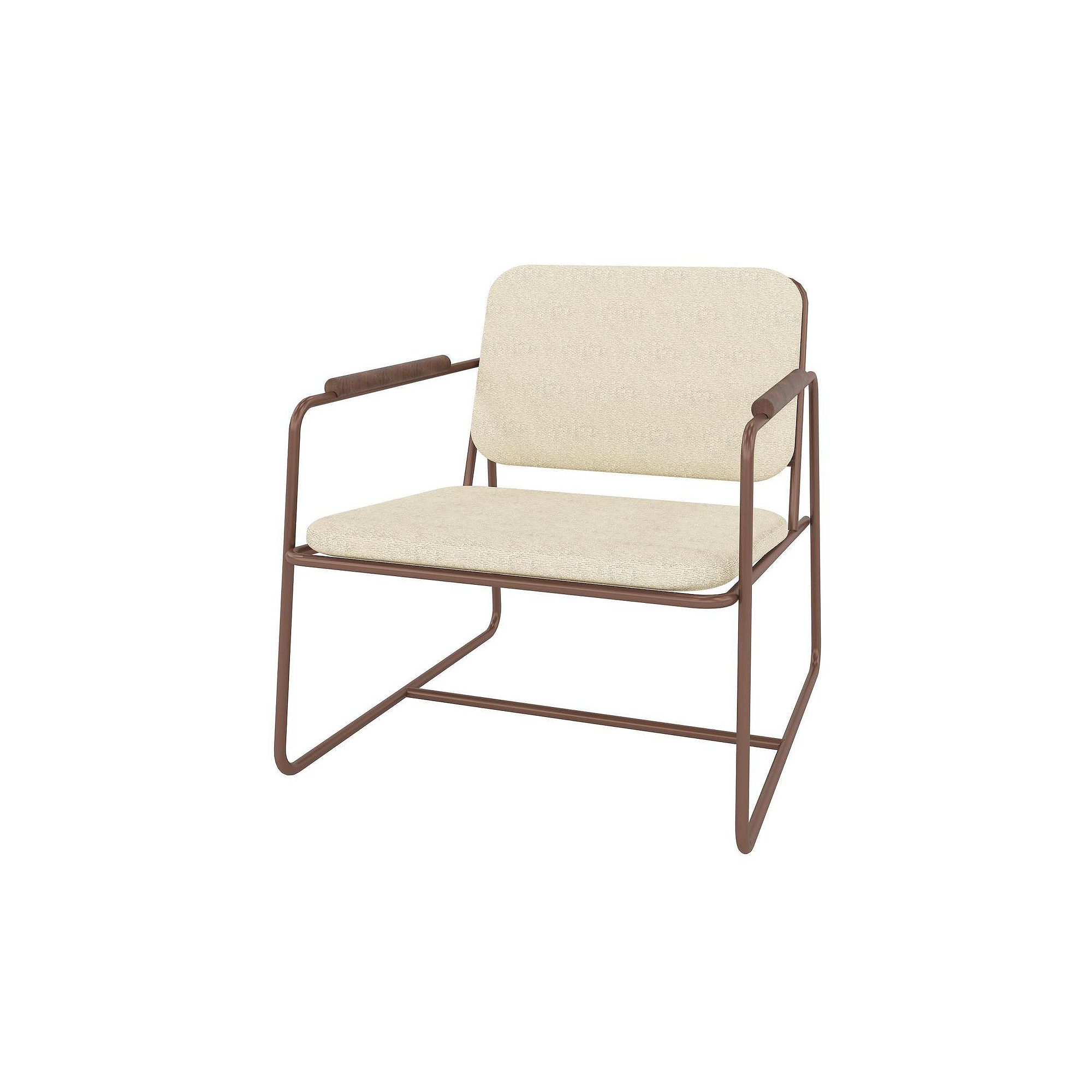 MANHATTAN COMFORT Whythe Upholstered Low Accent Chair, Natural Linen Corten