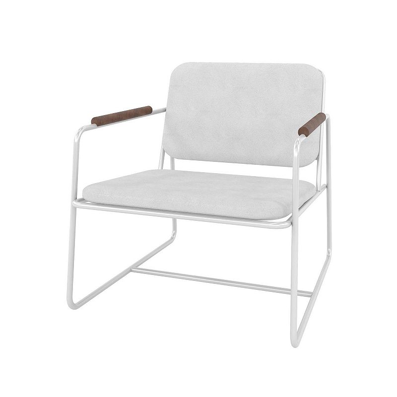 MANHATTAN COMFORT Whythe Low Accent Chair, White