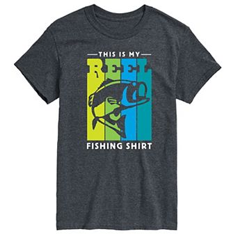 Big & Tall This is My Reel Fishing Shirt Graphic Tee