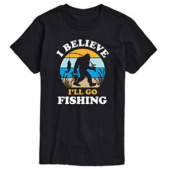 Big & Tall I Believe Ill Go Fishing Graphic Tee